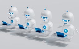 ai robots on laptop